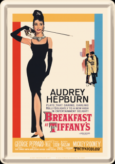 Plechová Pohľadnica Breakfast at Tiffany's Movie Art
