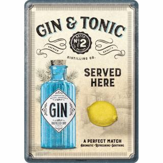 Plechová Pohľadnica Gin & Tonic Served Here