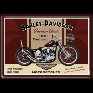 Plechová Pohľadnica Harley-Davidson 1949 Panhead