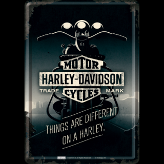 Plechová Pohľadnica Harley-Davidson Motor Cycles