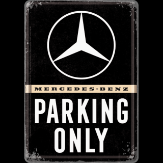 Plechová Pohľadnica Mercedes-Benz Parking Only