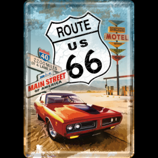 Plechová Pohľadnica Route 66 US