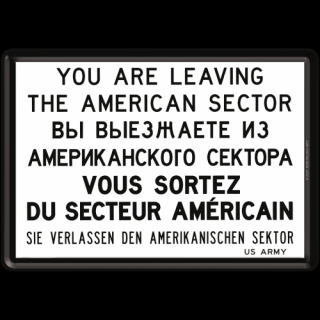 Plechová Pohľadnica You are Leaving the American Sector