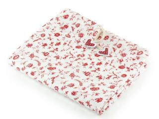 Bavlnený naparovací plášť na ženskú bylinnú náparku - Steamy Motív látky: Červené kvietky