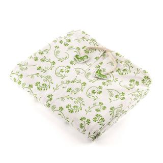 Bavlnený naparovací plášť na ženskú bylinnú náparku - Steamy Motív látky: Zelené kvietky