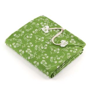 Bavlnený naparovací plášť na ženskú bylinnú náparku - Steamy Motív látky: Zelený s kvetmi