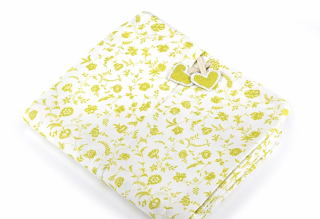Bavlnený naparovací plášť na ženskú bylinnú náparku - Steamy Motív látky: Žltozelené kvietky