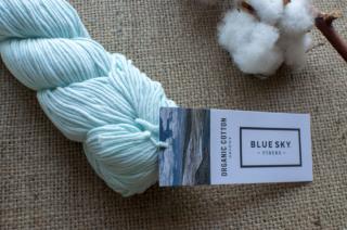 Biobavlnená priadza GOTS - Organic Cotton Skinny - svetlo modrá (Glacier 301) - Blue Sky Fibers