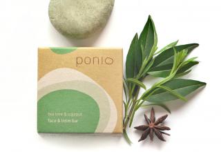 Face & intim bar Tea tree & Cajeput - tuhý čistič na pleť a intímnu hygienu - Ponio Balenie: papierová krabička Ponio