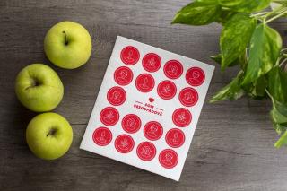 Prateľná hubka Som bezodpadová - Anneko Design Sweden Motív: červená potlač