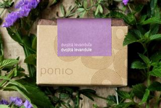 Prírodné mydlo Dvojitá levanduľa bez kvetov - Ponio Balenie: originál papierová krabička Ponio (ideálne ako darček)