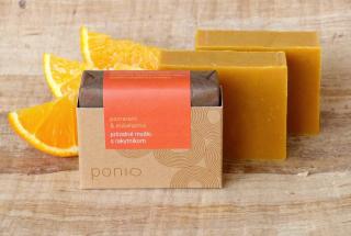 Prírodné mydlo Pomaranč & eukalyptus s rakytníkom - Ponio Balenie: bez obalu / v papierovom sáčku (pre vlastnú ZERO WASTE spotrebu)