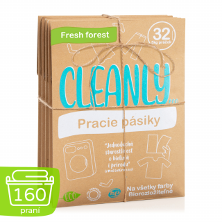 Sada 5 balení pracích pásikov Cleanly Eco s vôňou Fresh Forest (5 x 32 praní)