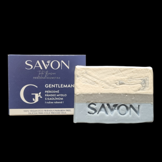 Pánske prírodne mydlo s kaolínom - SAVON - GENTLEMAN 100 g Obal: Eko papierová krabička