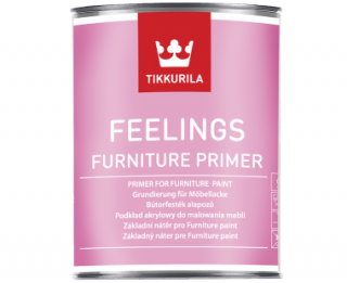 Feelings Furniture Primer Mat - blela - 0,9 L - Základný, vodou riediteľná farba na drevo  + darček k objednávke nad 40€