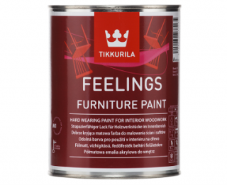Výpredaj - Feelings Furniture Paint Polomat-Vrchný, vodou riediteľná farba na drevo 0,9 L  + darček k objednávke nad 40€ odtieň TVT: M350 (Mustekynä)