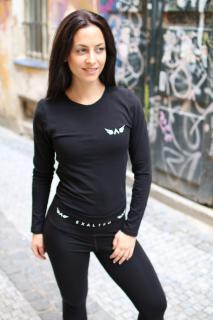 Exalted X1 dámske tričko s dlhým rukávom čierne Veľkosť: L