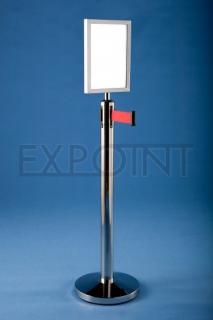 Nerezový informačný rámček pre stĺpiky s pásom 2,7 m Název: Formát A3 vertikálne, kovové uchytenie