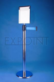 Nerezový informačný rámček pre stĺpiky s pásom do 3,6 m Název: Formát A4 vertikálne, plastové uchytenie