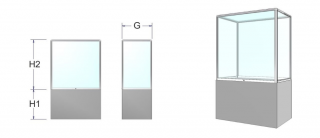 SPP Výstavná vitrína s plným podstavcom Název: rozmer: 100 x 60 x 70+100cm