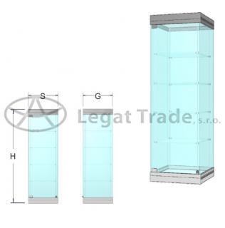 Výstavná vitrína s preskleným korpusom SBP Název: rozmer: 40 x 40 x 180cm