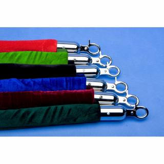 Zamatové lano pre zahradzovací stĺpik strieborný Název: farba lana: bordó