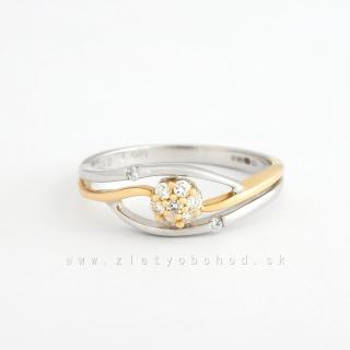 Zlatý prsteň s briliantmi 50-00317-1252F
