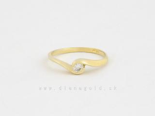 Zlatý prsteň s briliantom 21803481