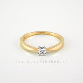 Zlatý prsteň s briliantom 2203548