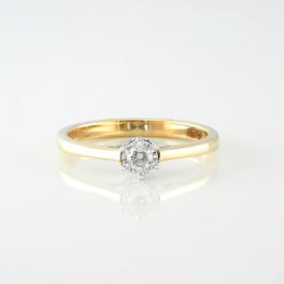 Zlatý prsteň s briliantom 22203676