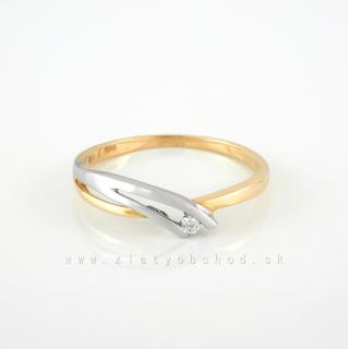 Zlatý prsteň s briliantom 50-00634-1252F