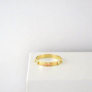 Zlatý ružencový prsteň 221317/3 veľkosť 54