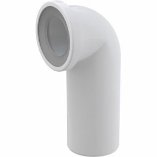 Koleno pripojovacie WC d110x220x90° hladke s gumovou manžetou, do potrubia s tesnením