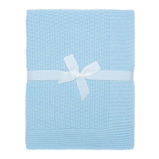 Pletená detská deka Domka - modrá