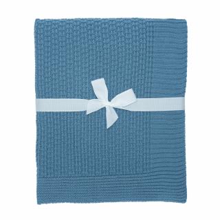 Pletená detská deka Domka - oceľovo modrá