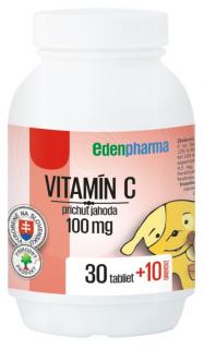Edenpharma Vitamín C 100 mg príchuť jahoda 40 tabliet