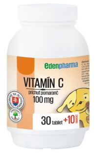 Edenpharma Vitamín C 100 mg príchuť pomaranč 40 tabliet