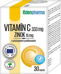 Edenpharma Vitamín C + Zinok s postupným uvoľňovaním 30 kapsúl