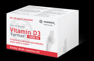 FARMAX Vitamín D3 1000 IU cps 60+30 zadarmo