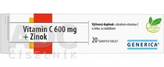 Generica Vitamín C 600 mg + Zinok 20 šumivých tabliet