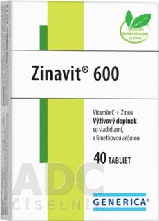 Generica Zinavit 600 vitamín C + Zinok limetka 40 tabliet