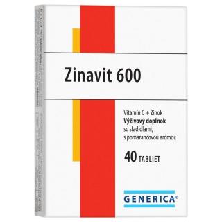 Generica Zinavit 600 vitamín C + Zinok pomaranč 40 tabliet