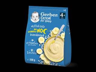 Gerber Cereal mléčná kaše banánová Dobrou noc 230 g