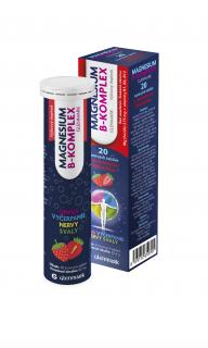 Glenmark Magnesium B-komplex šumivé tablety s jahodovou príchuťou 20 ks