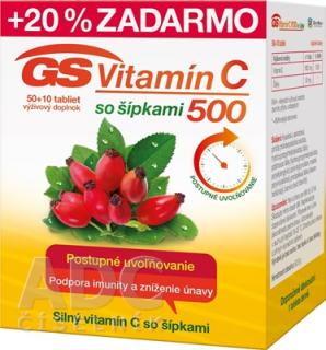 GS Vitamín C 500 so šípkami 60 tabliet