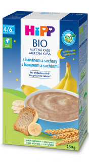 Hipp BIO Mliečna kaša banán so suchármi 250 g