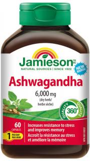 Jamieson Ashwagandha 6000 mg 60 kapsúl