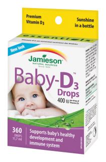 Jamieson Baby-D™ Vitamín D3 400 IU kvapky 11,7 ml