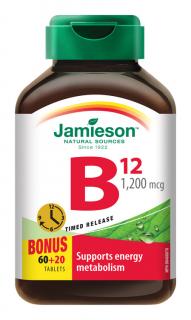 Jamieson Vitamín B12 1200 µg s postupným uvoľňovaním 80 tabliet