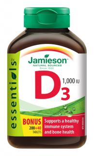 Jamieson Vitamín D3 1000 IU 200+40 tabliet